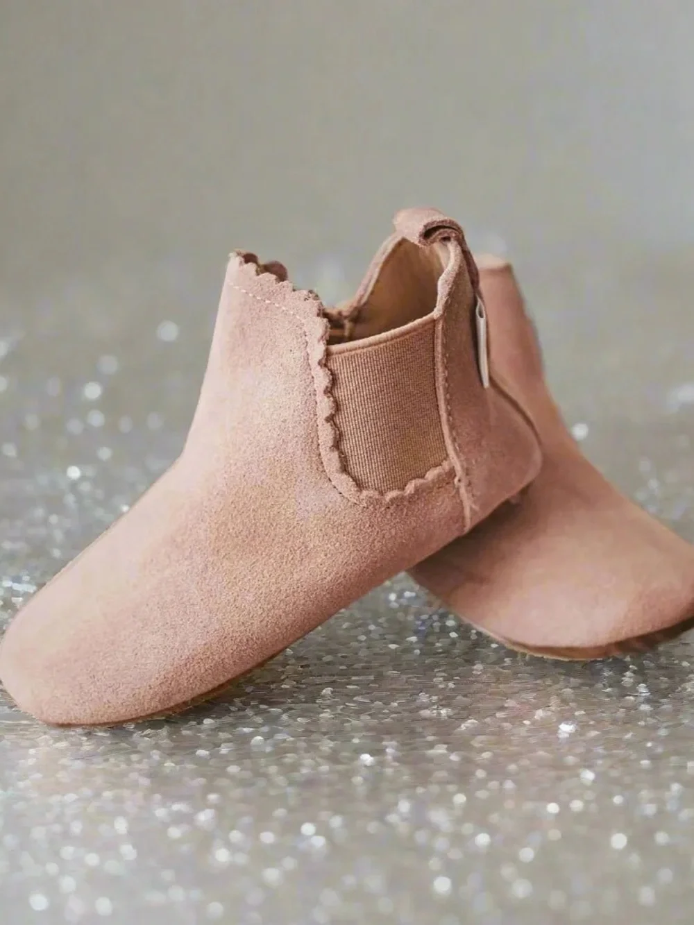 Little Love Bug Blush Suede Reagan Boots